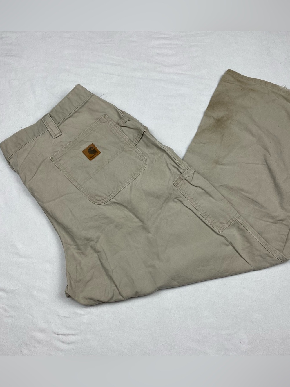 Carhartt Men's Tan Cargo Work Pants with Utility Pocket